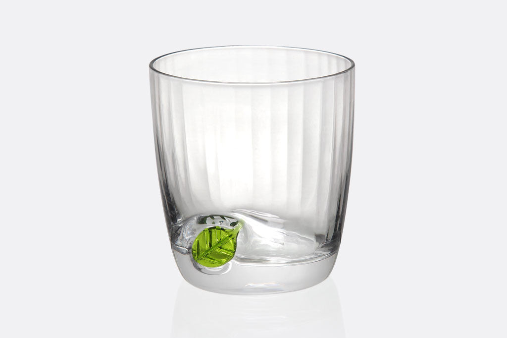 Spring Leaf Short Drinking Glass