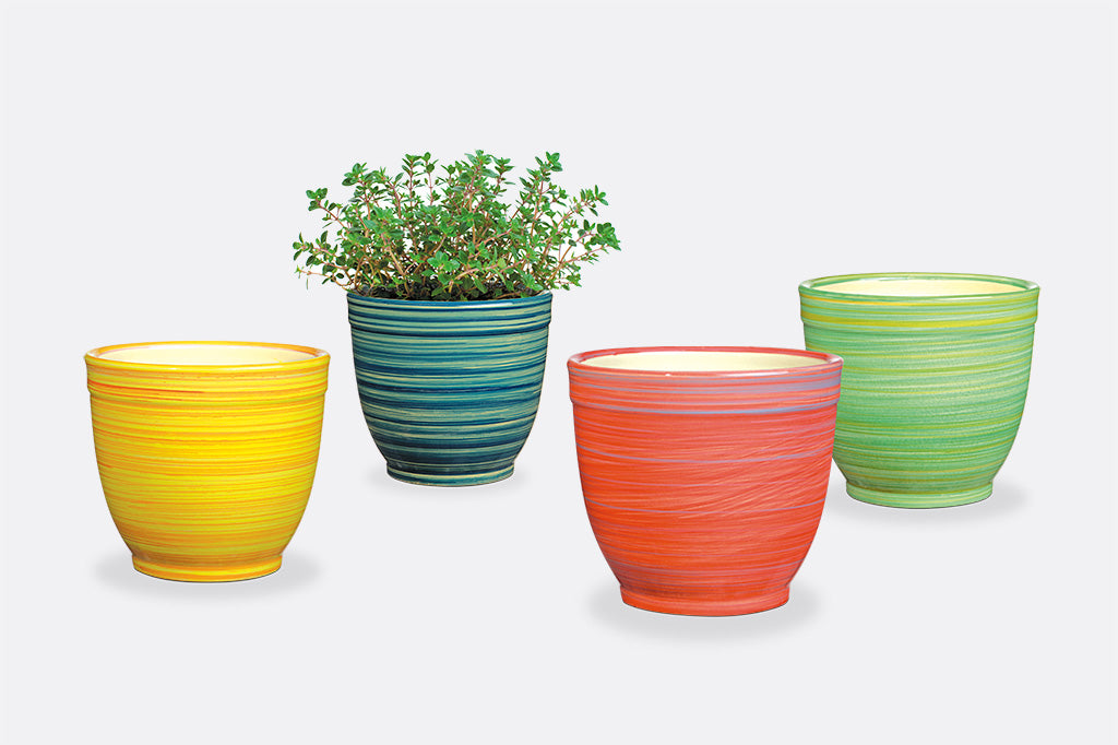 Colorful Swirl Pots Set of 4