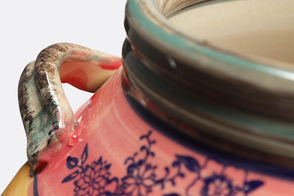 close up of ceramic glaze on a handle