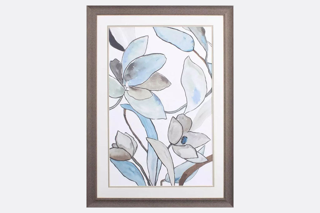 Zenith Blue Blooms Framed Art Print