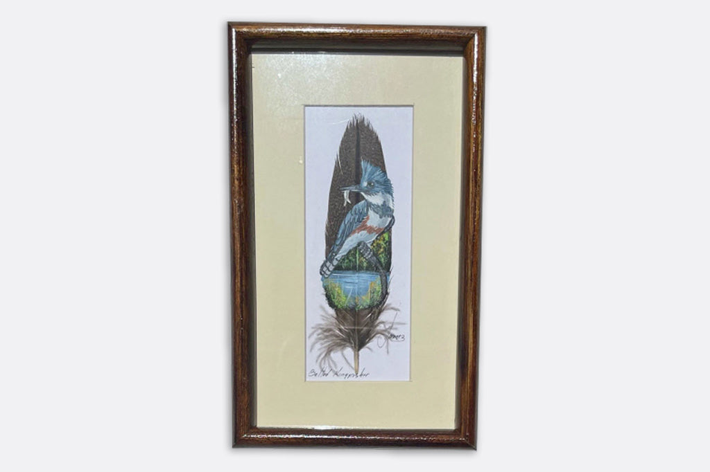 kingfisher feather painting