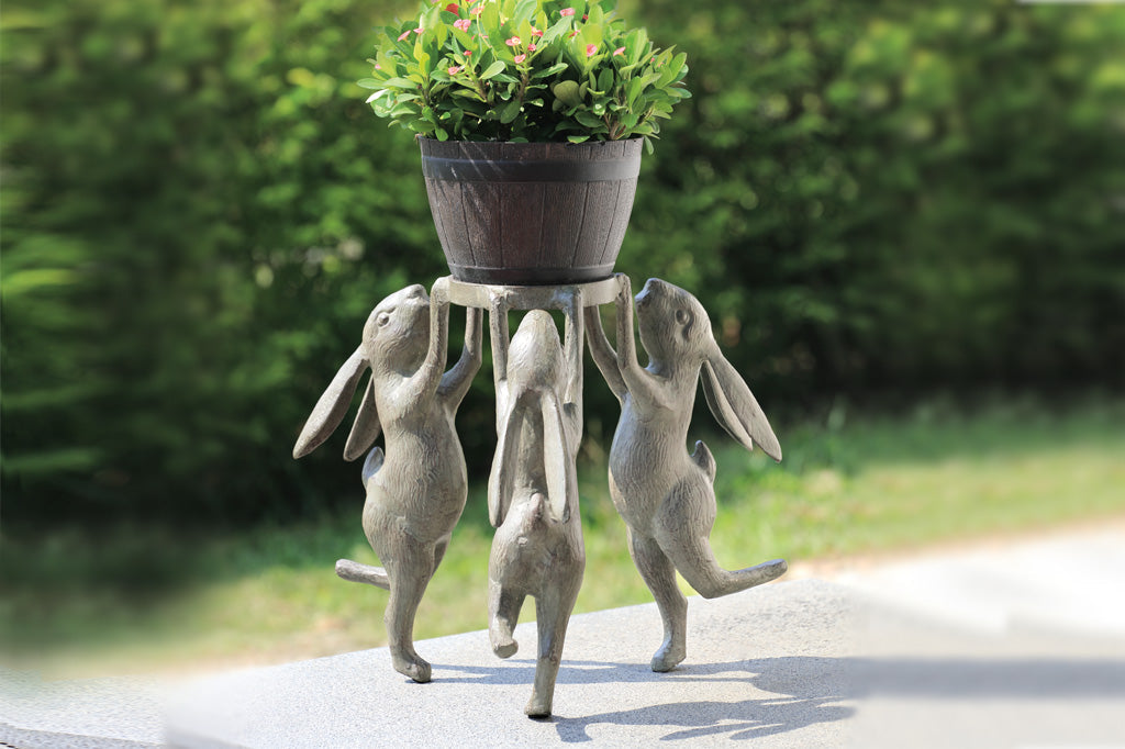 Example of three bunnies  plant stand 