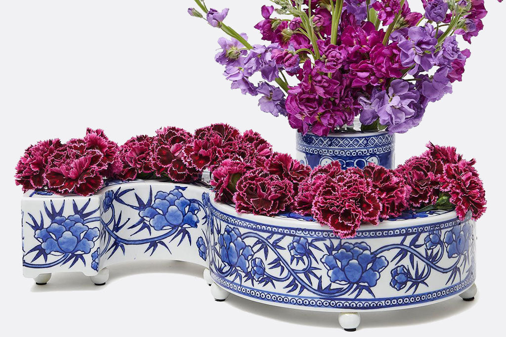 3-piece porcelain flower arranger