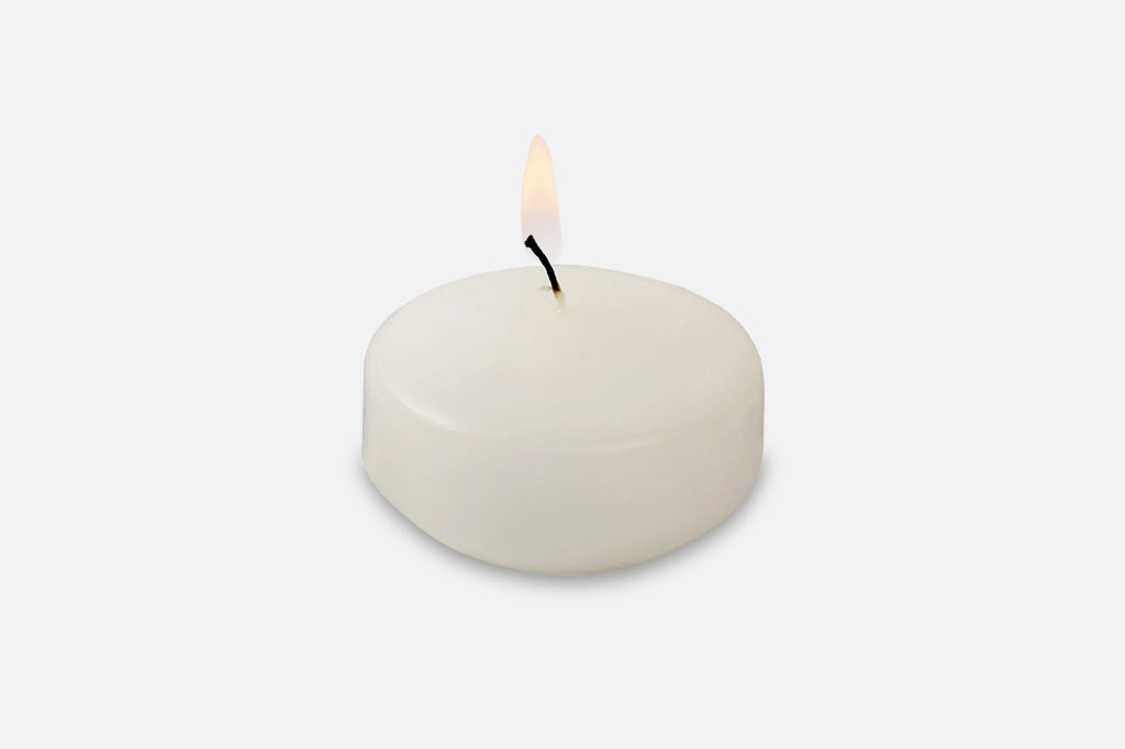 White Floating 3" Candles, Set of 12