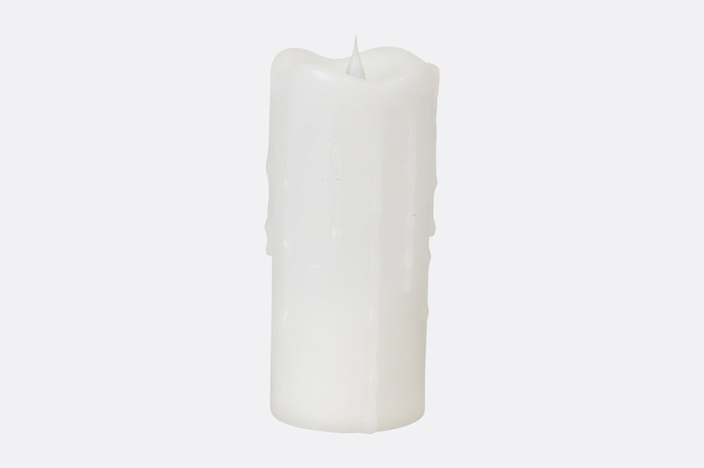LED Dripping Candle  3" x 7" White